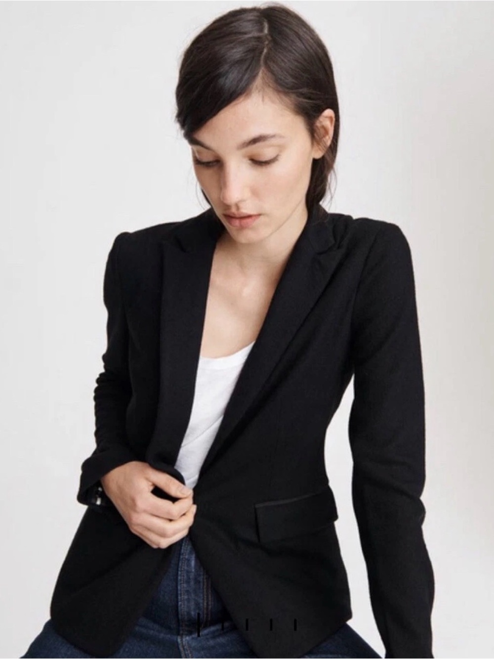 Rag & Bone Womens Size 4 Black Lexington 100% Wool Tailored Blazer Jacket